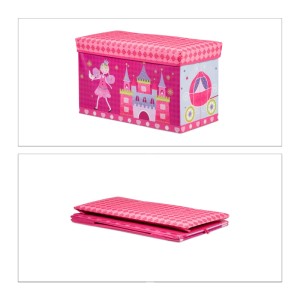 Relaxdays Sitzbox Polyester Mehrfarbig Faltbar Prinzessin 36 cm x 60,5 cm x 30,5 cm 2 kg