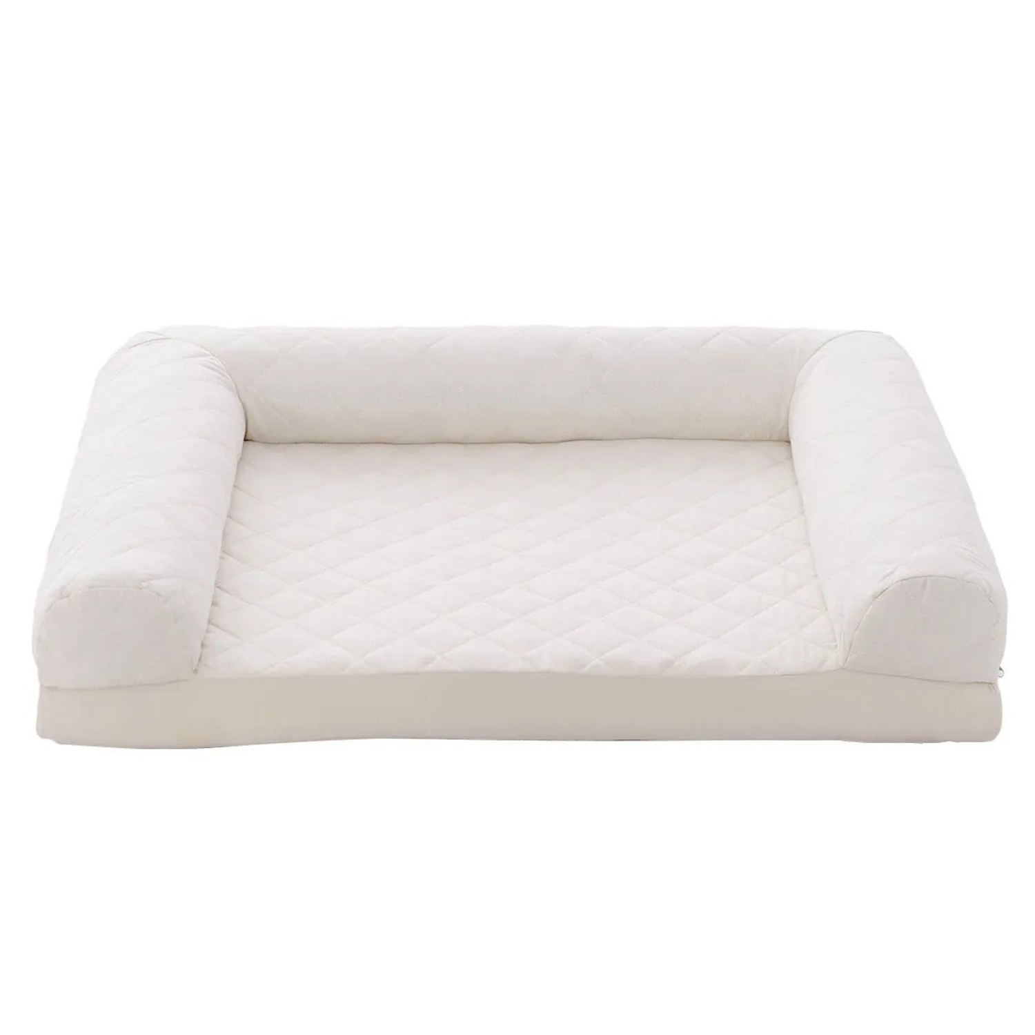 Costway Hundebett Hundesofa mit Seitlichen Rändern Beige 90 x 69 x 18 cm günstig online kaufen