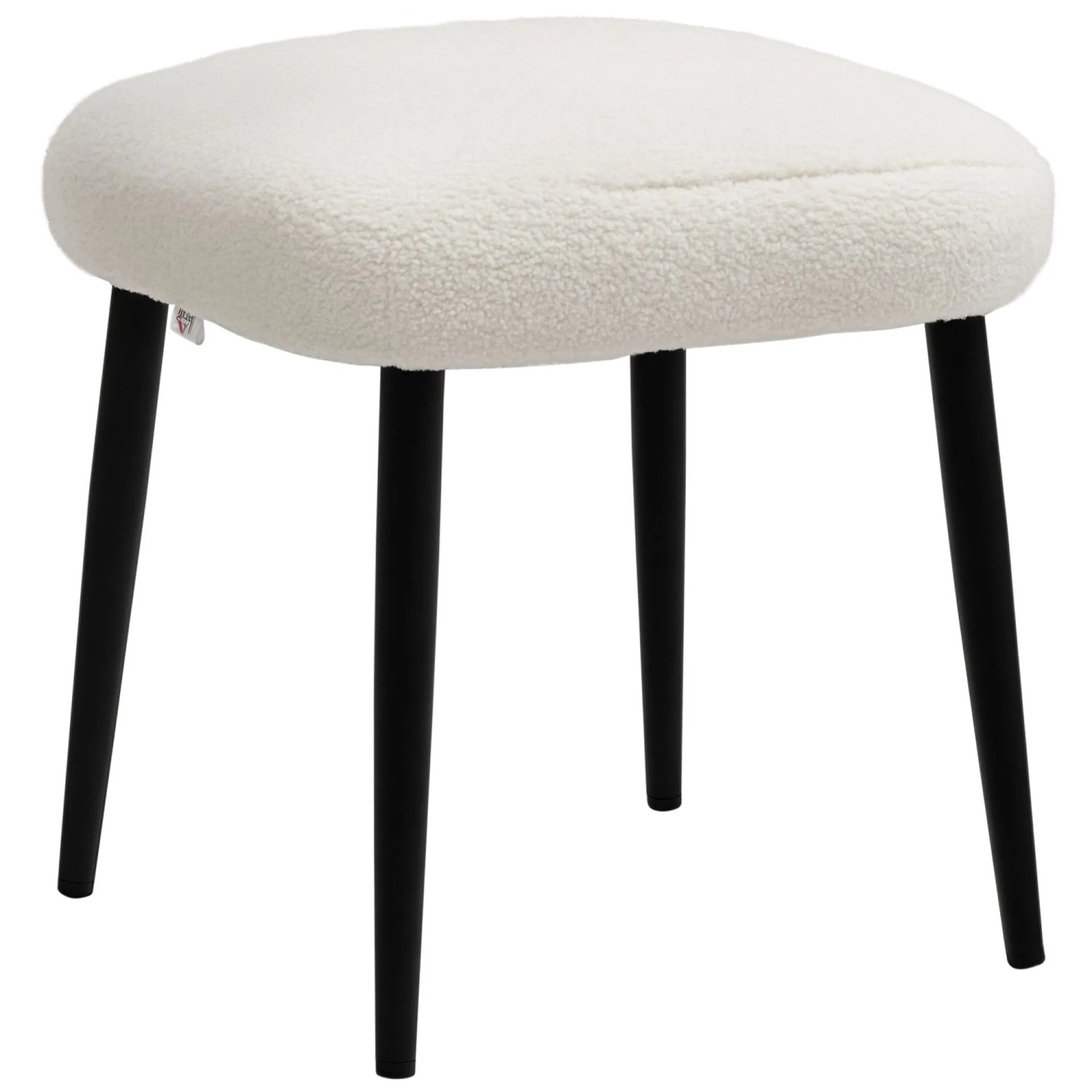 HOMCOM Fußhocker Polyester Stahl Cremeweiß 42L x 42B x 47H cm
