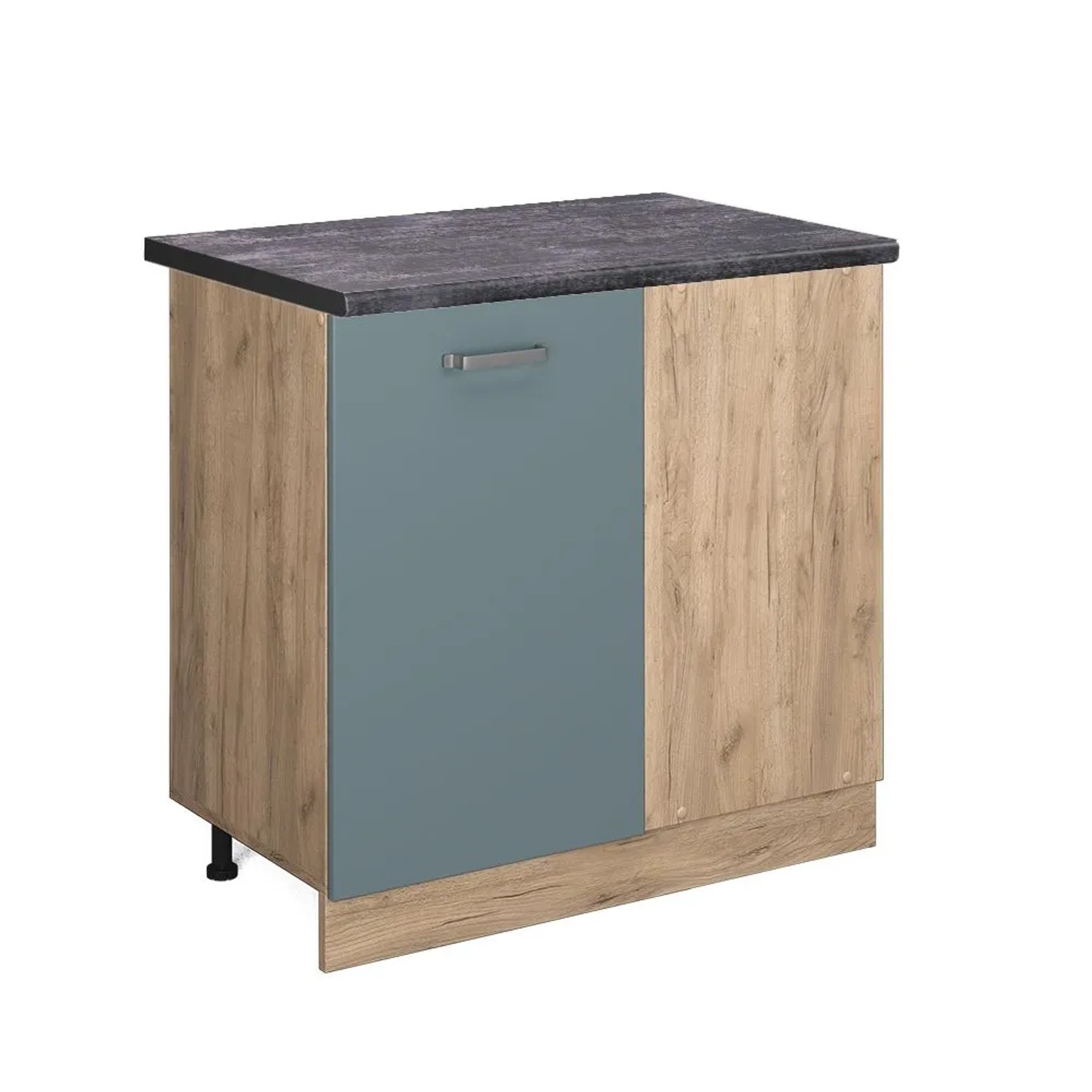 Vicco Eckunterschrank R-Line Blau-Grau Goldkraft Eiche 86 cm AP Anthrazit
