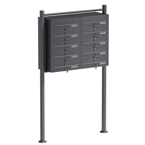 Wiltec 10Er Briefkastenanlage Anthrazit 2X5 Fächer Standbriefkasten Briefkasten