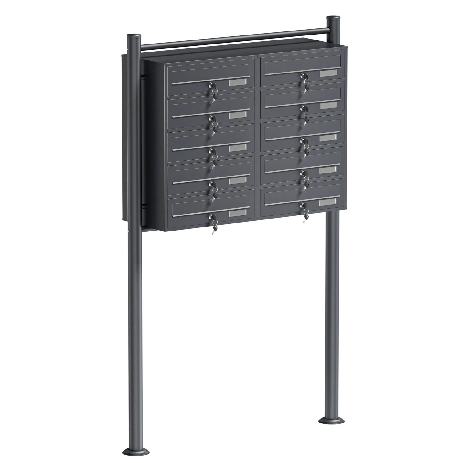 Wiltec 10Er Briefkastenanlage Anthrazit 2X5 Fächer Standbriefkasten Briefkasten