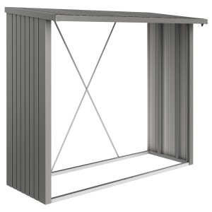 Biohort Kaminholzregal WoodStock 230, Quarzgrau-Metallic, Stahlblech, mit integrierter Regenrinne.