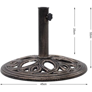 Costway Sonnenschirmständer Schirmständer für Schirmstangen Von 38/48 mm