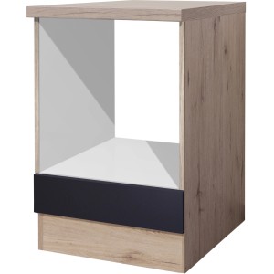 Flex-Well Herdumbauschrank Lara, 60 cm, Anthrazit und San Remo Eiche Dekor.