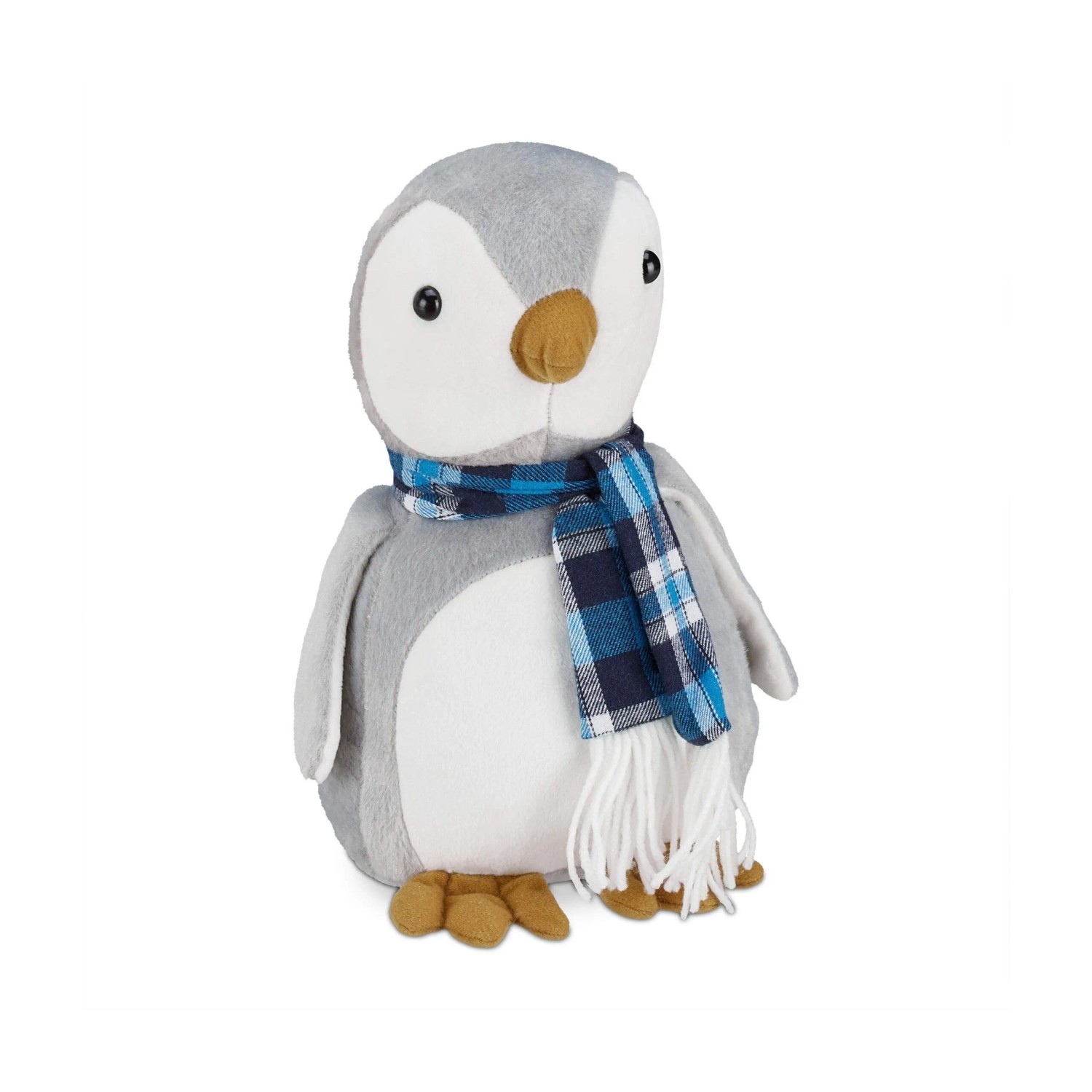 Relaxdays Türstopper Pinguin Polyester Grau Schwer 26 cm x 15,5 cm x 17 cm 1 kg