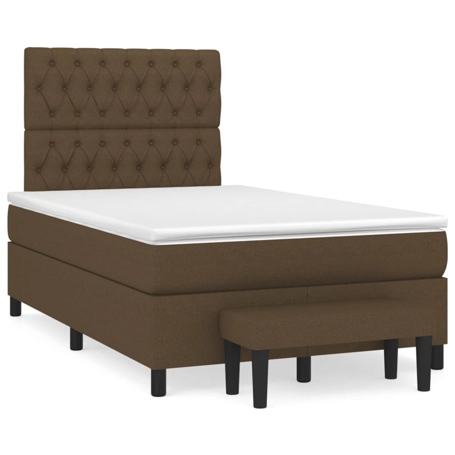 vidaXL Boxspringbett mit Matratze Dunkelbraun 120x200 cm Stoff1359019 günstig online kaufen