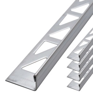 Gebürstete Edelstahl Dalsys Fliesenschiene L-Profil, 10mm hoch, für Fliesenkanten und Übergänge.