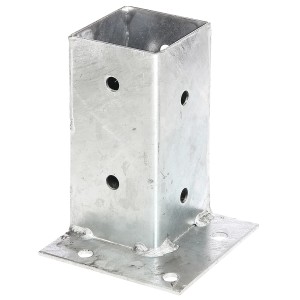 Feuerverzinkte Alberts Aufschraubhülse für Vierkantholzpfosten, 71x71/150/114x114 mm.