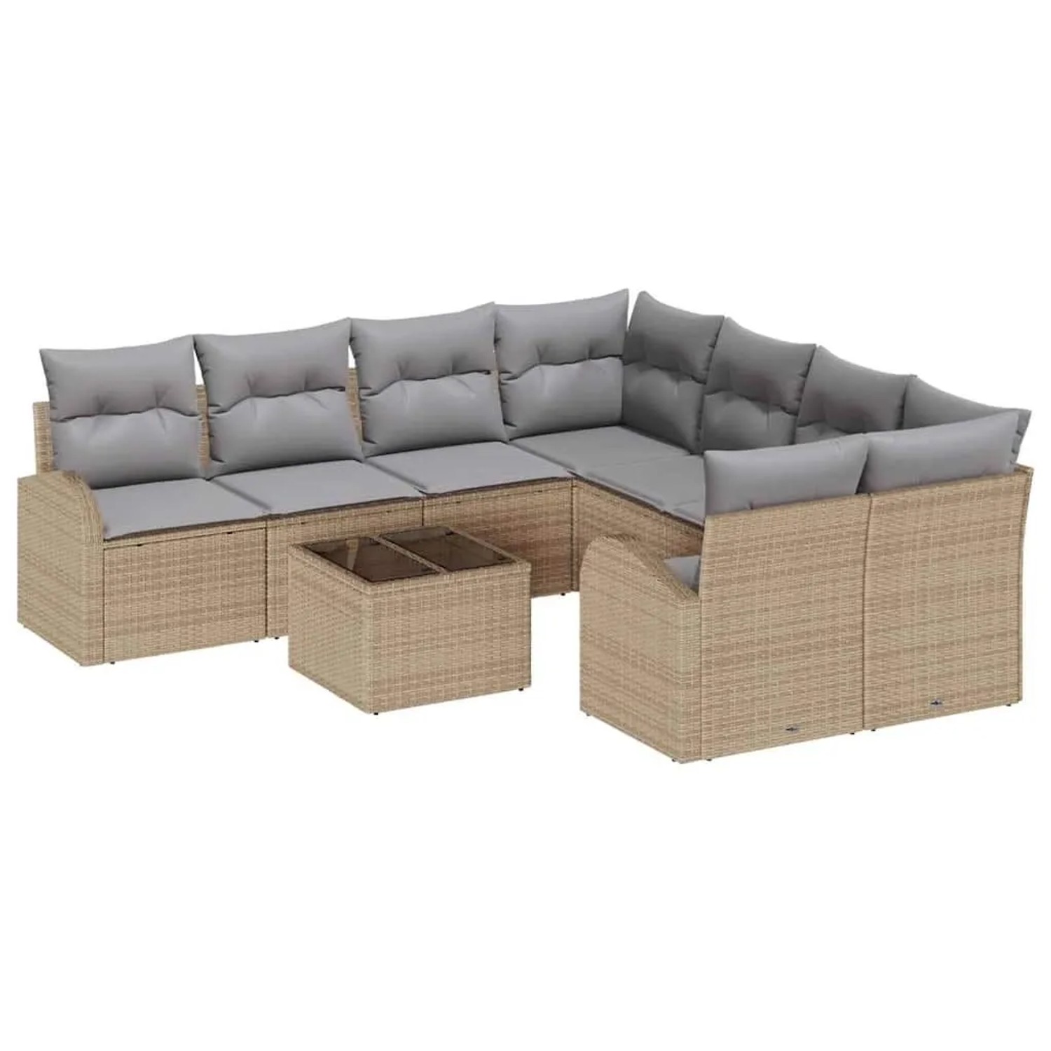 vidaXL Gartensofa-set Beige 55 x 55 x 37 cm Poly-Rattan 3345980 günstig online kaufen