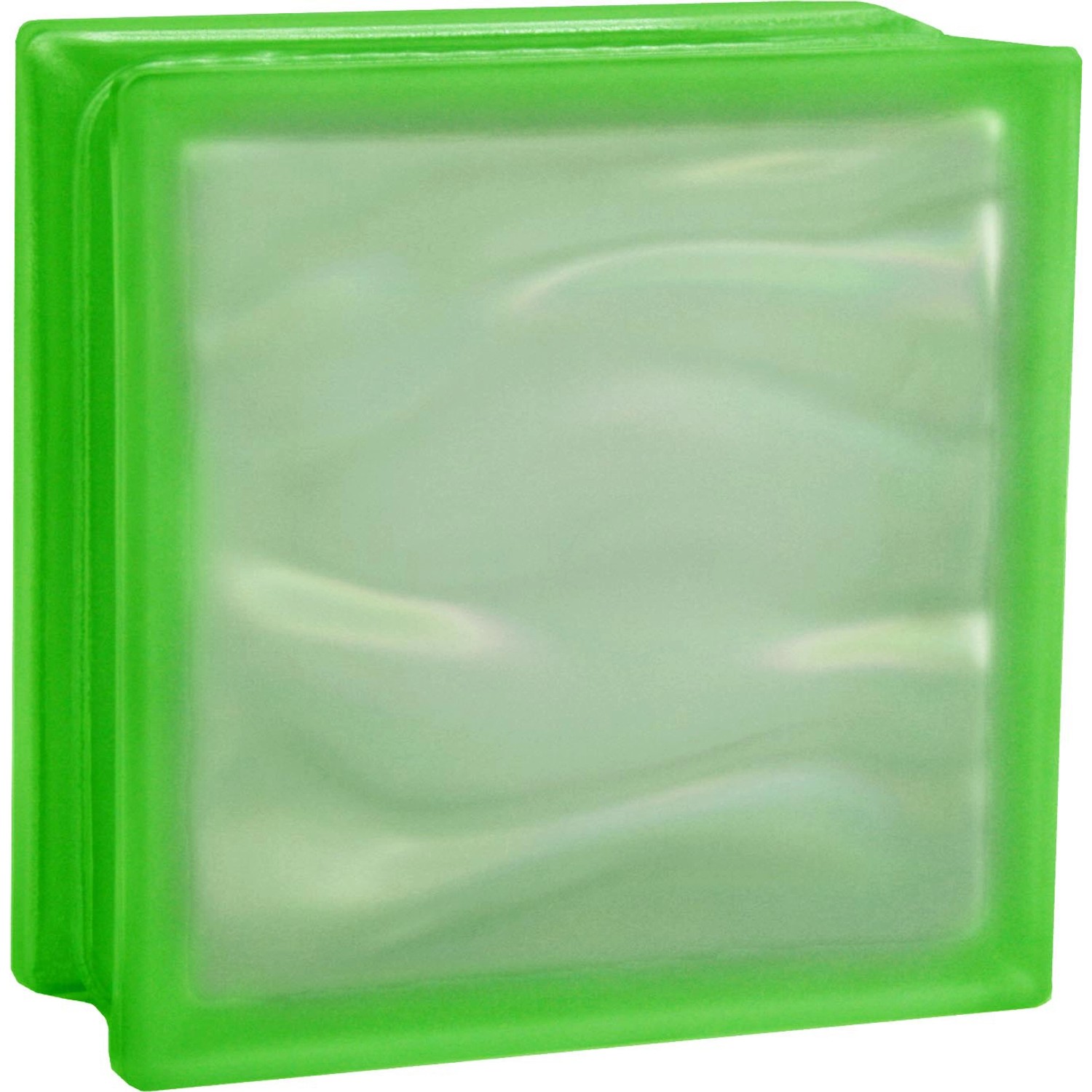 BM Glasstein Aqua Reflex Lime 2-Seitig 19 cm x 19 cm x 8 cm