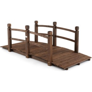Costway Teichbrücke Gartenbrücke Dekobrücke 171,5 x 75,5 x 58 cm
