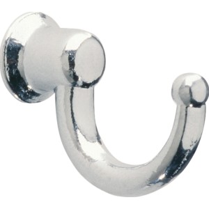 Glänzender Wandhaken 744 aus Chrom für Bad und Küche.