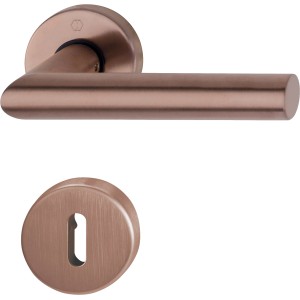 Hoppe Rosetten-Garnitur Amsterdam, Edelstahl Kupfer satiniert für Zimmertüren.