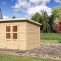 Karibu Holz-Gartenhaus Neuenburg 3 aus Naturholz, 238x210 cm.