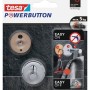 Tesa Powerbutton Haken Universal Chrom Small, Klebehaken für Bad und Küche, Montage ohne Bohren.