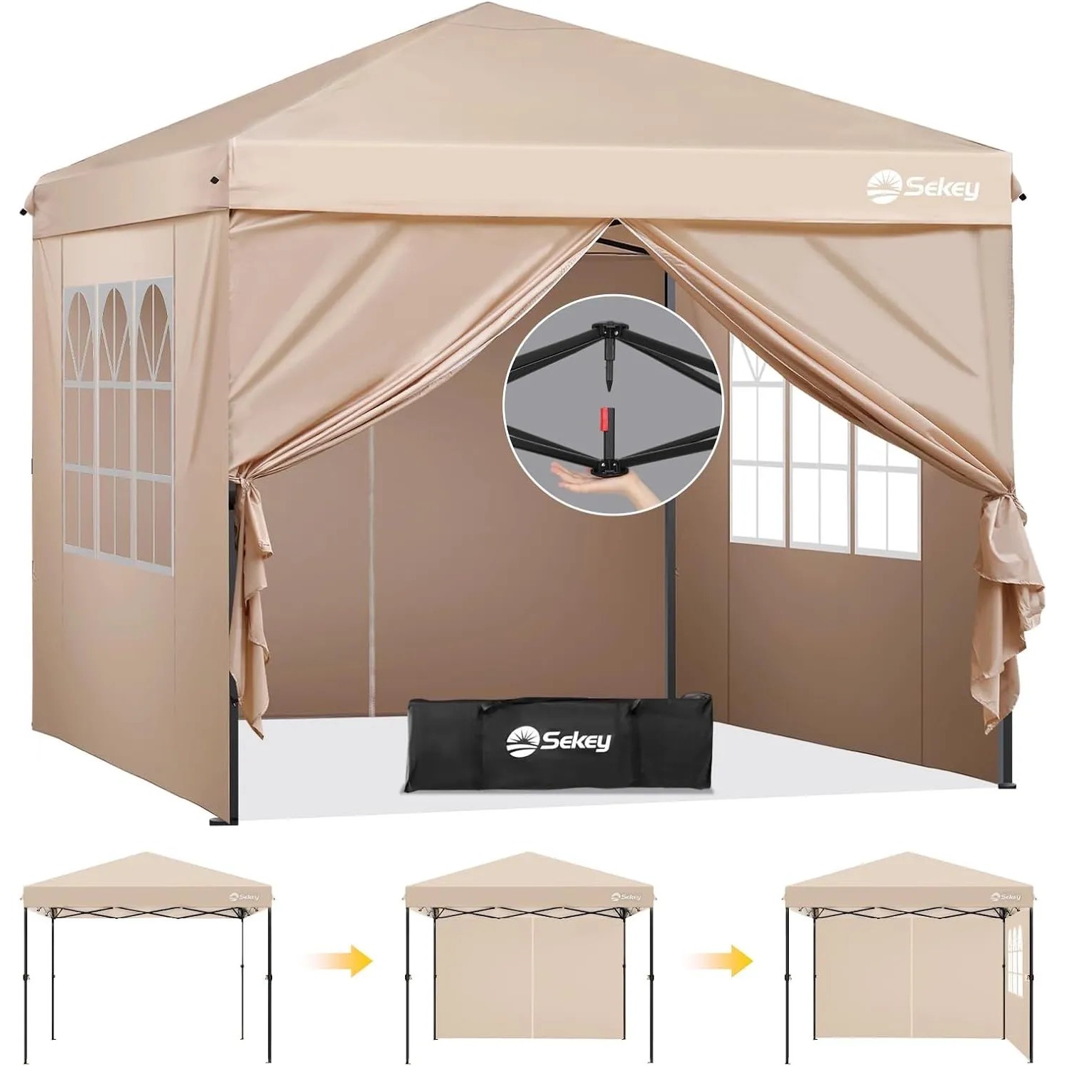 Sekey Premium Pop Up Pavillon 3x3 Khaki