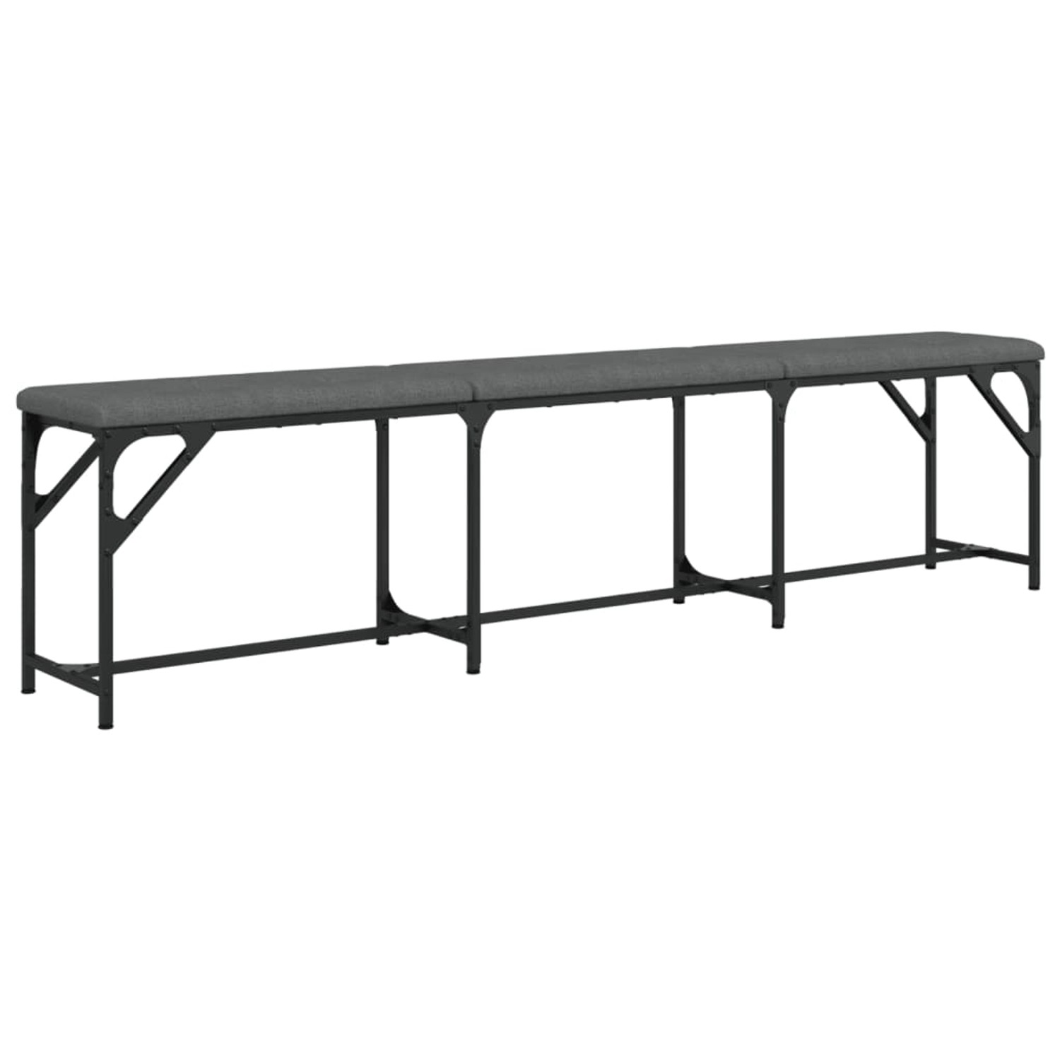 vidaXL Essbank Dunkelgrau 186x32x45 cm Stahl und Stoff