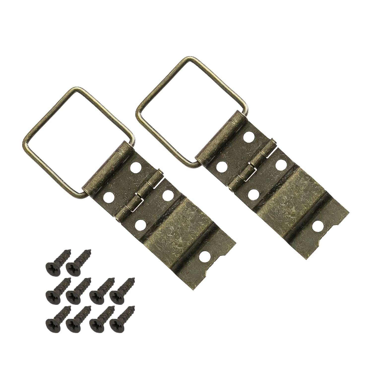 HMF 6496 Vintage Deko Scharnier klein Aufstellscharnier aus Metall 2 Stück 22 x 57 mm Bronze