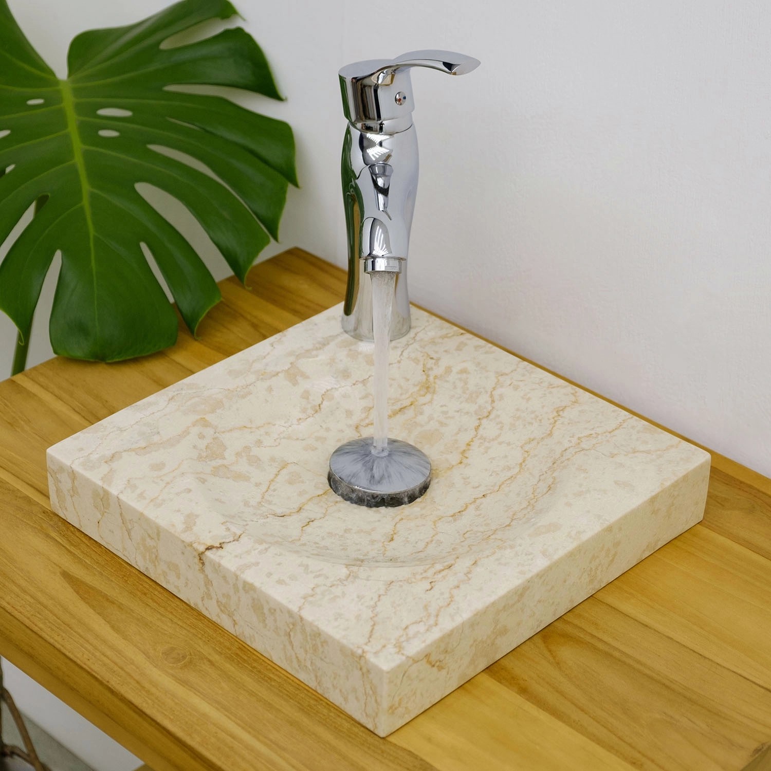 Wohnfreuden Marmor - Waschbecken Tumba Creme 30cm_2