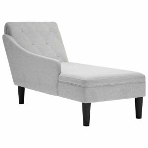 vidaXL Chaiselongue mit Kissen und Rechter Armlehne Wolkengrau Stoff 4009770