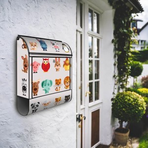 Banjado Design Briefkasten Schwarz Pulverbeschichtet 39x47x14cm 2 Schlüssel Mit Zeitungsfach Motiv Freunde