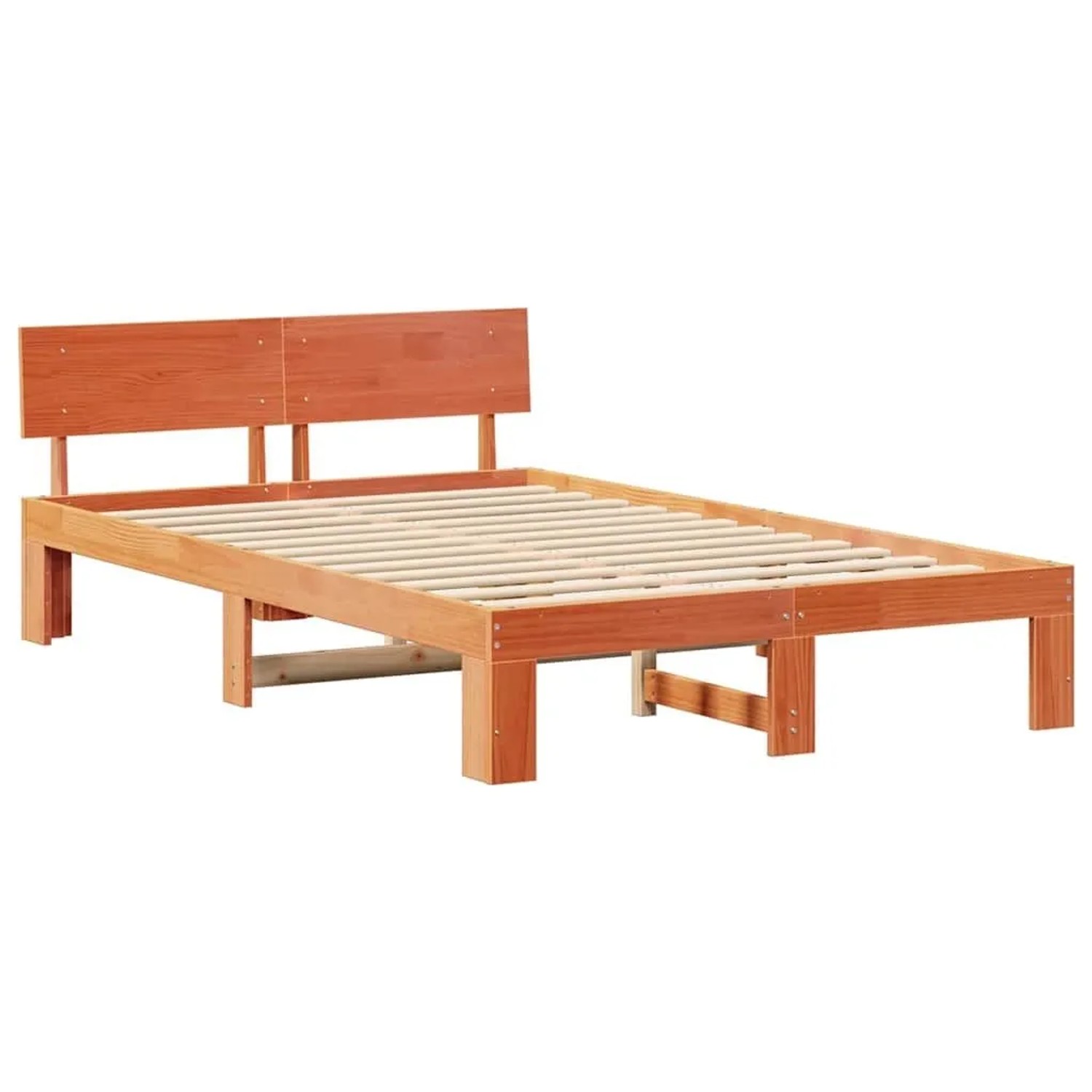 vidaXL Bettrahmen Wachsbraun 140 x 190 cm Massives Kiefernholz 872658