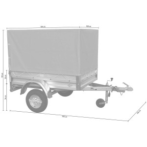 Stema Anhänger Variolux 550 Set mit Hochplane, Stützrad und Diebstahlsicherung.
