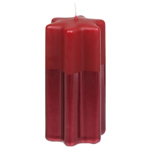 Steinhart Sternkerze Christine, Altrot, Ø 6 cm x 12 cm. Stumpenkerze mit Sternform und glänzender Oberfläche.