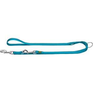 Petrolfarbene Hunter Führleine aus Nylon, 3-fach verstellbar mit Karabinern und Ringen.
