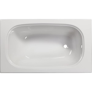 Weiße Sanoacryl Rechteck-Badewanne Linea, 120x70 cm, Aufsicht.