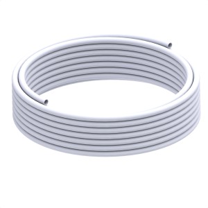Gerollte, weiße Kirchhoff Mehrschichtverbundrohr Rolle (25m) Ø 20mm x 2mm für Sanitär- und Heizungsinstallationen.