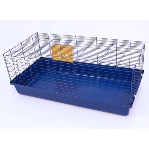 Skyline Nagerheim Rabbit 120, blau, mit Gitterkorpus und Zubehör, geeignet für Kaninchen und Meerschweinchen.