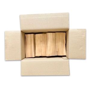 PINI Buchen-Brennholz, entrindet, in offenem Karton. Ca. 25 cm Holzscheite für Pizzaofen, Grill, Kamin, Smoker.