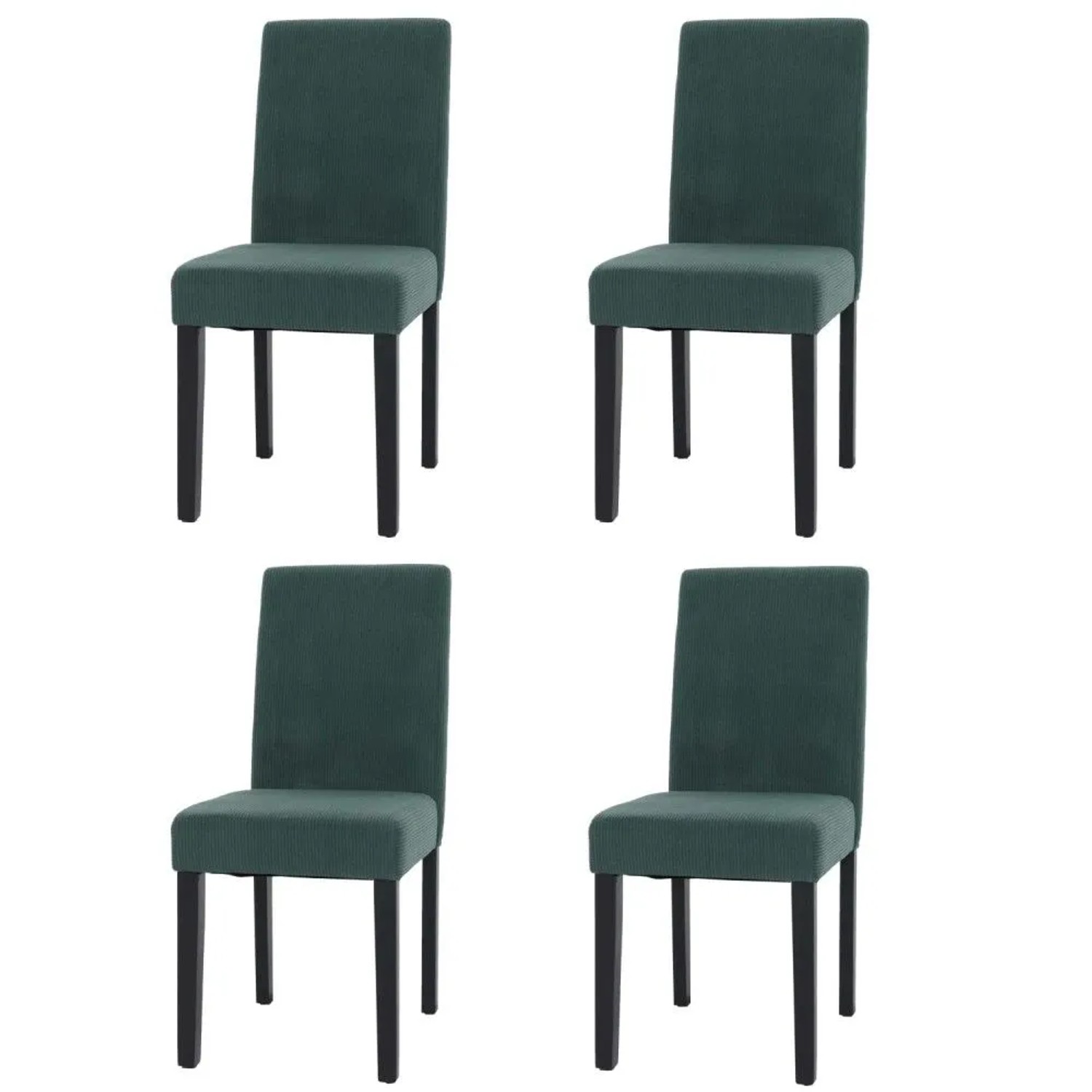 MCW Esszimmerstuhl Littau Cord 4er-Set Grün Dunkle Beine
