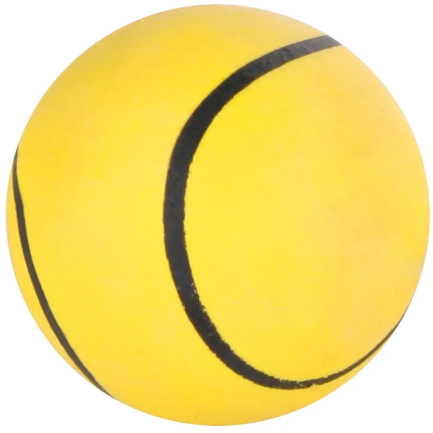 Gelber Jollypaw Ball aus Moosgummi, ø 5,5 cm, für Hunde, Apportierspielzeug.