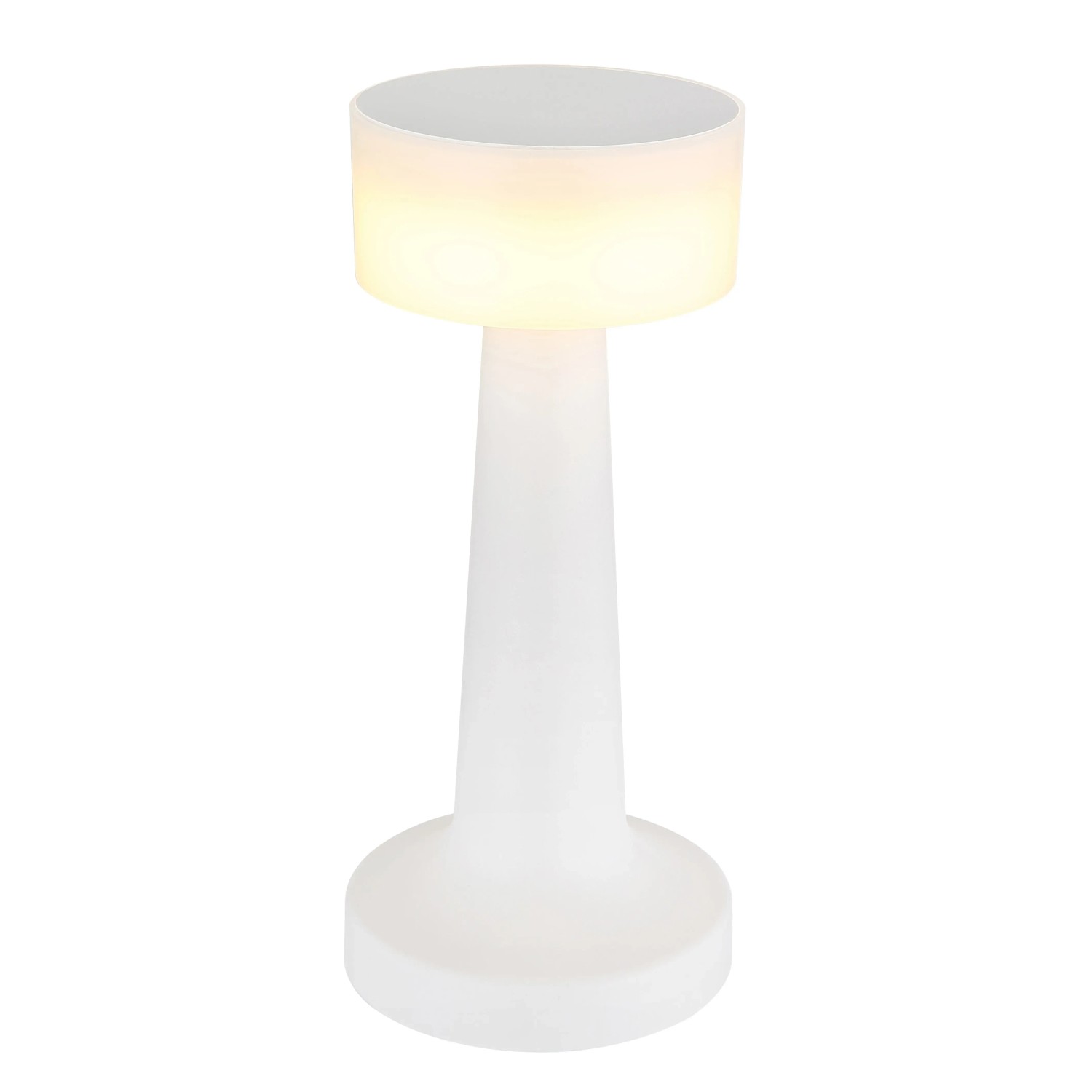 Dimmbare LED-Tischleuchte Angelika von Globo, weiß matt, 21,5 cm hoch.