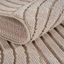 Detailansicht des beigen Ayyildiz Flachgewebeteppich Helix mit Schlingenstruktur.