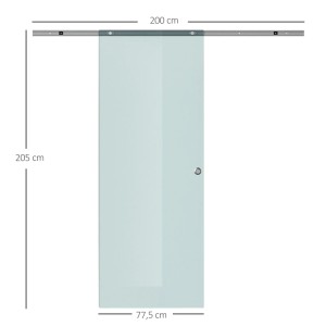 HOMCOM Glasschiebetür, Mattglas, mit Hängesystem. Ideal als moderne Zimmertür.