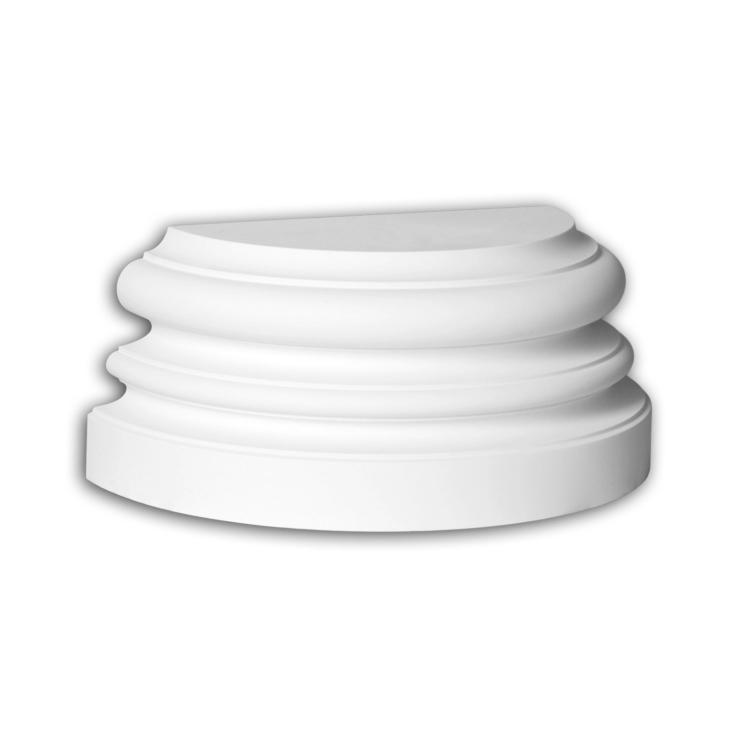 PROFHOME 447202 Halbsäulen Sockel Fassadenstuck Säule Fassaden Element 27,2 cm x 13,6 cm x 11,5 cm Weiß