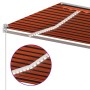 vidaXL Markise, orange-braun gestreift, mit LED-Beleuchtung. Ideal für Terrasse & Garten.