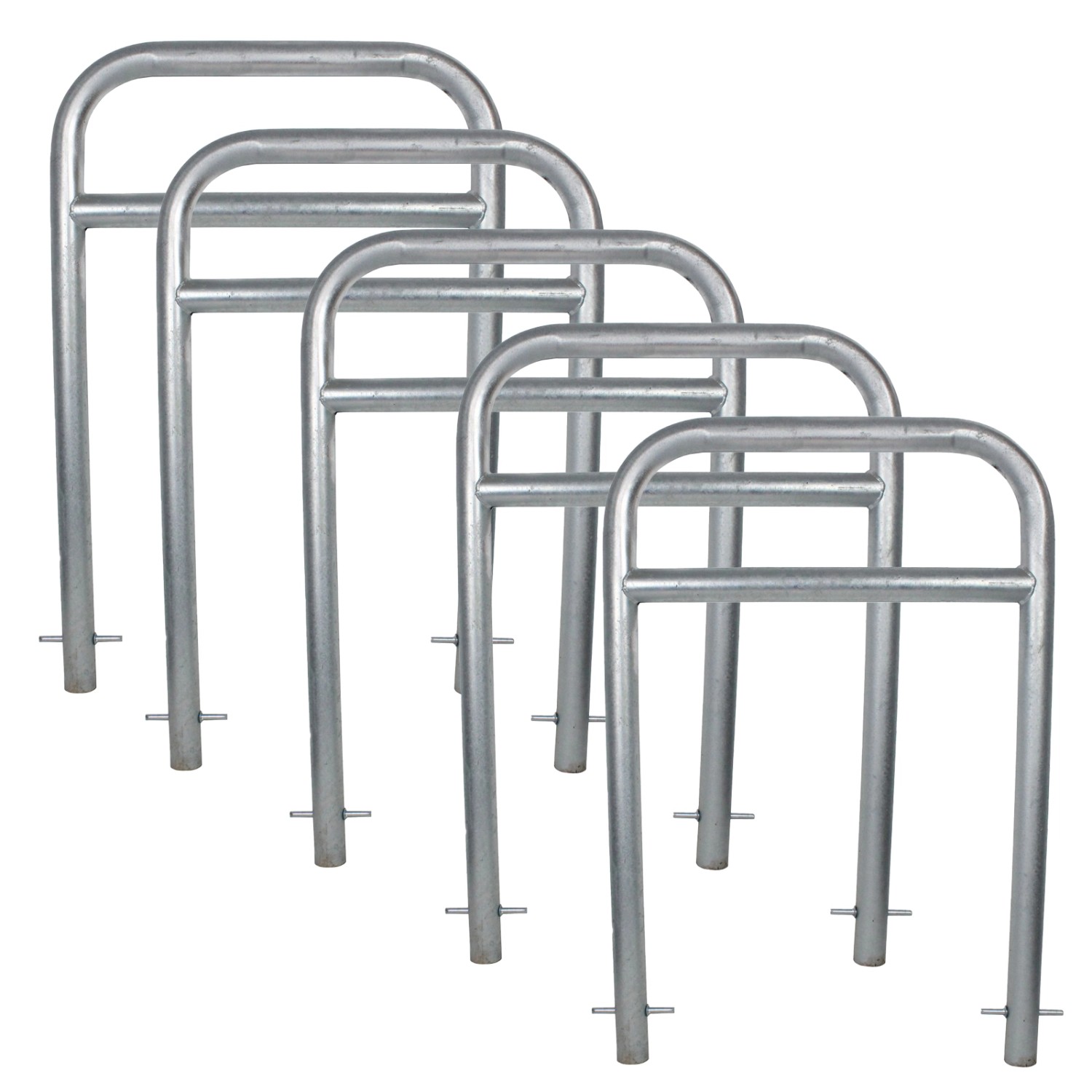 TRUTZHOLM 5x Fahrradanlehnbügel 78 x 115 cm Stahl Durchmesser 60 mm Typ H