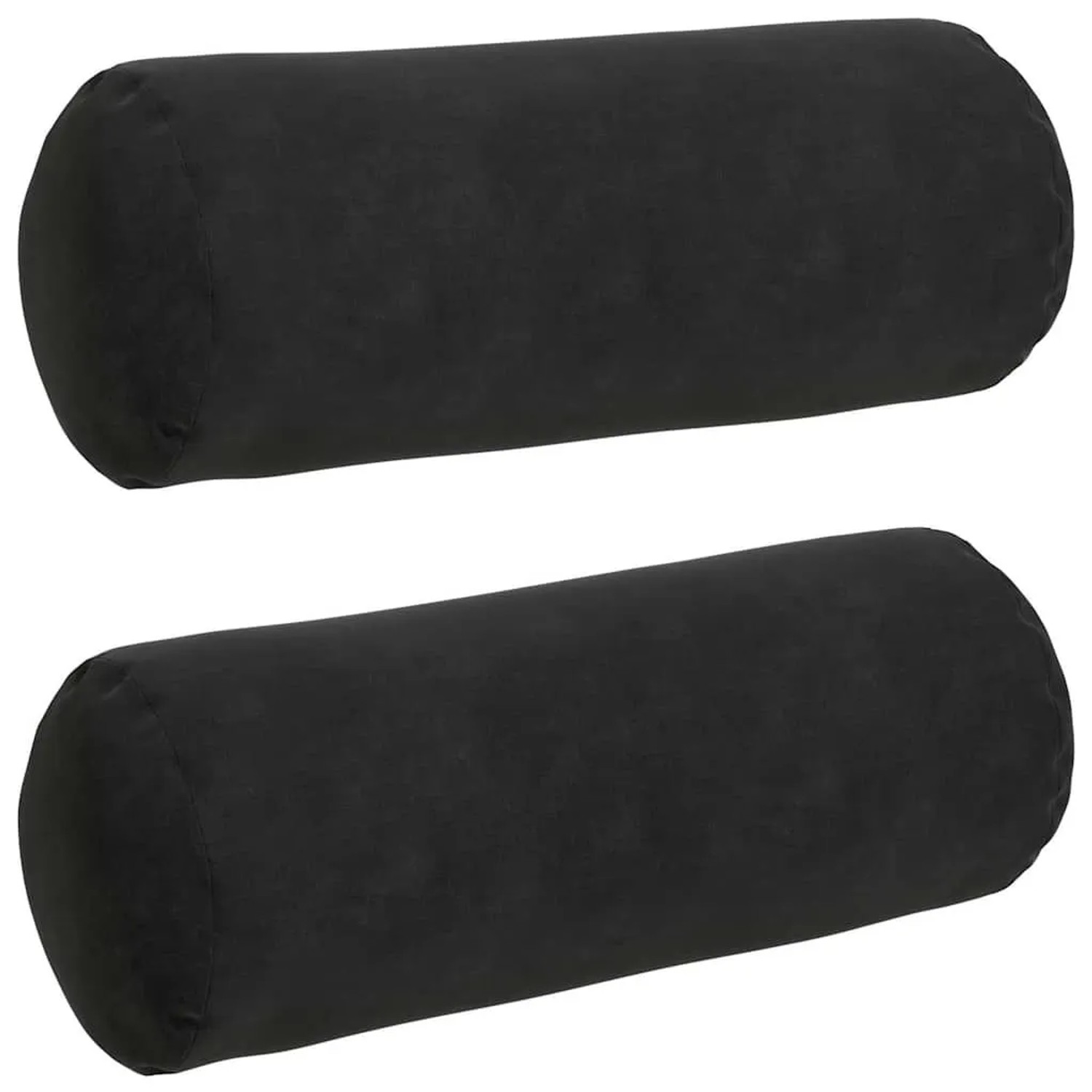 vidaXL Bolsterkissen 2 Stück Schwarz Ø 15 x 40 cm Cordstoff 42014291