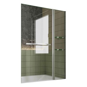 Duschparadies 120x140cm 2-teilig Faltwand Duschwand Badewanne Aufsatz Drehen 180° Duschabtrennung