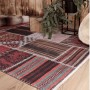 Bunter Kurzflor Teppich im Patchwork-Design, 200x290 cm. Moderner Stil für Wohnzimmer oder Terrasse.