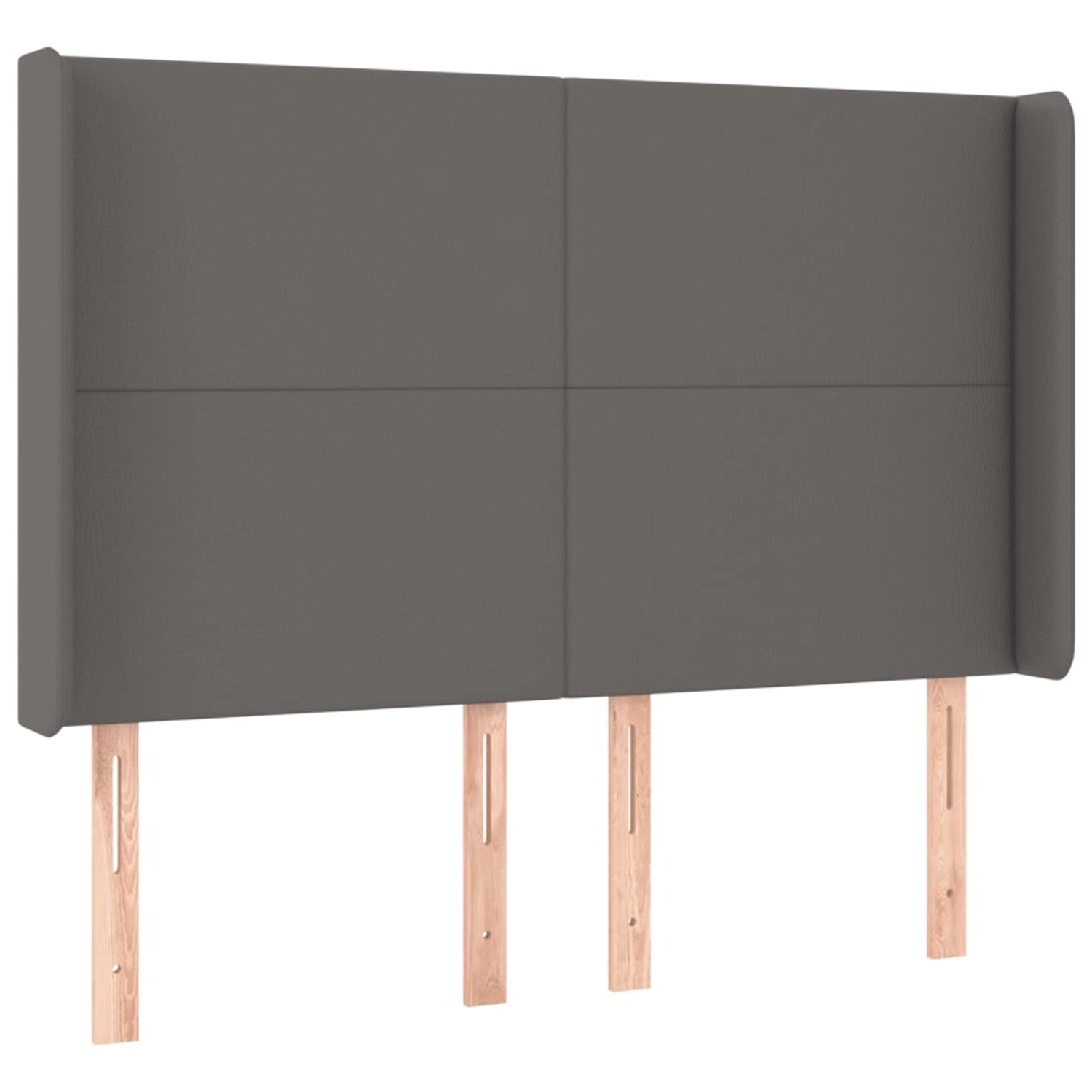 vidaXL LED Kopfteil Grau 147x16x118/128 cm Kunstleder 3123862