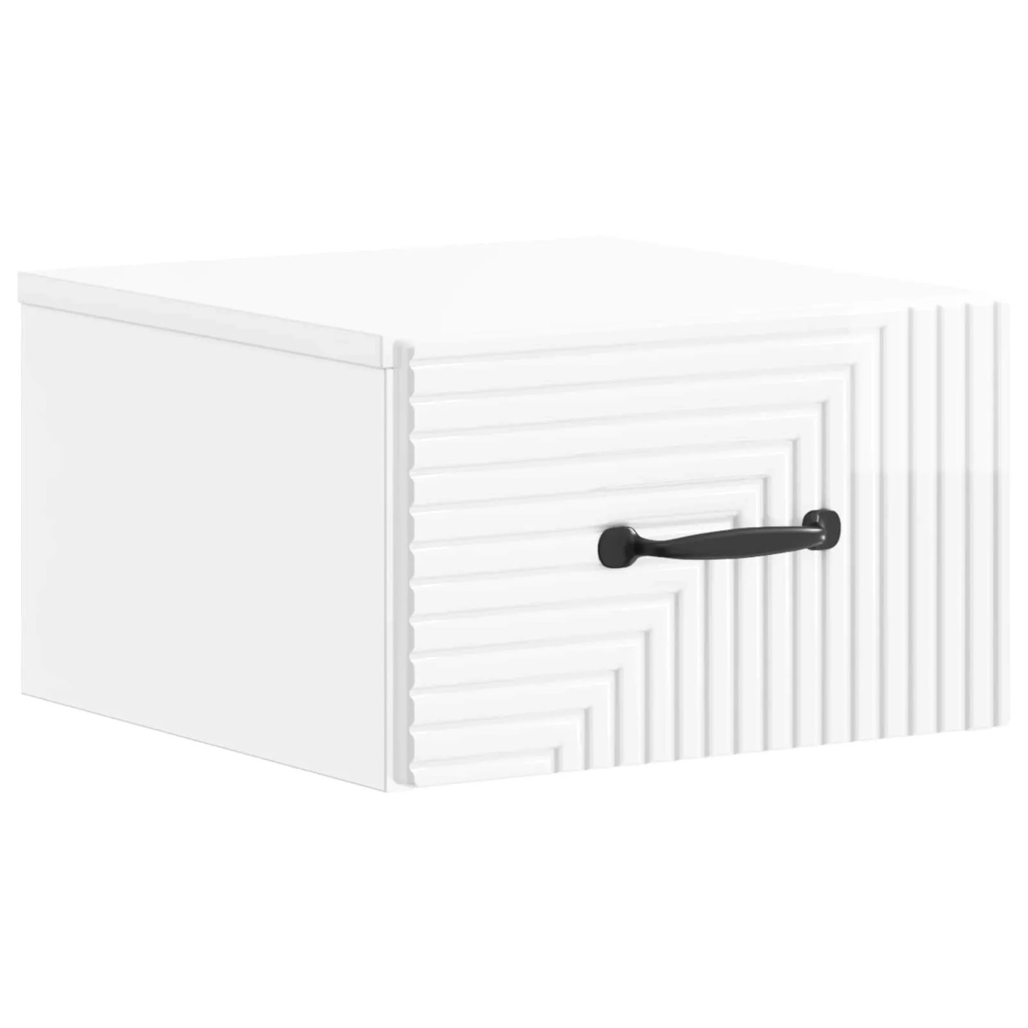 vidaXL Wandmontierter Nachttisch Hochglanz Weiß 34,5 x 33 x 20 cm 898603