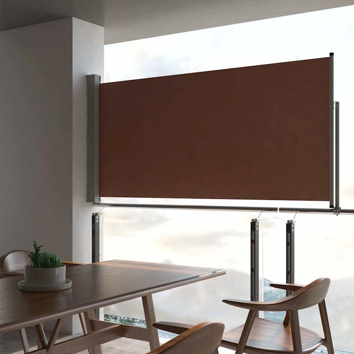 furnicato Ausziehbare Seitenmarkise 120x300 cm Braun günstig online kaufen