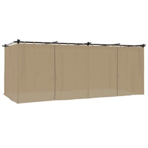 Furnicato Pavillon 6x3 m mit Vorhängen in Taupe, Stahlrahmen. Ideal für Garten & Terrasse.