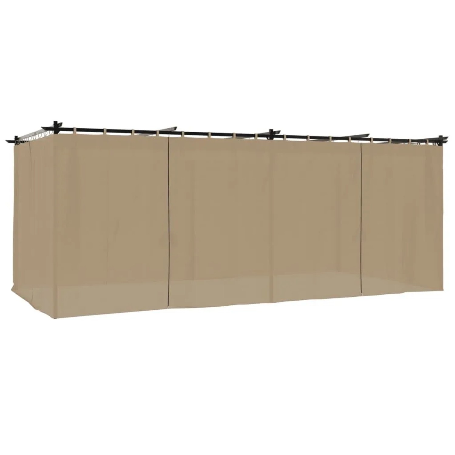 Furnicato Pavillon Mit Vorhängen Taupe 6x3 M Stahl